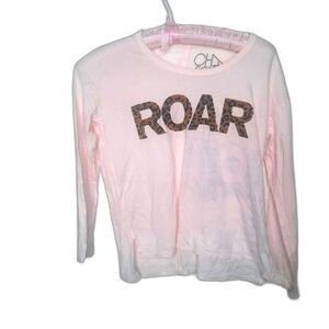 Chaser Girls ROAR Spellout Burnout Tee Pink Size 12 NEW Flawed